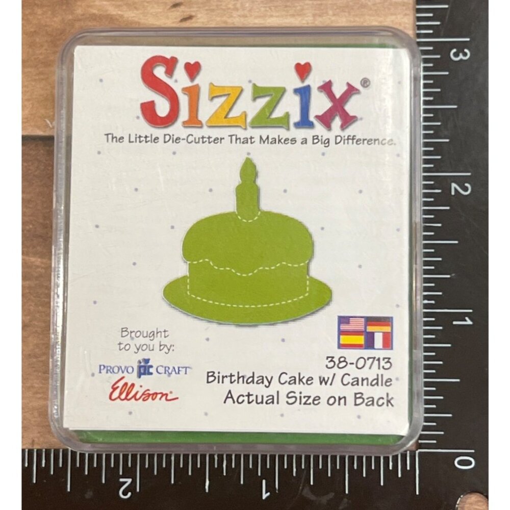 NEW Sizzix Birthday Cake W/ Candle Die-Cut 38-0713